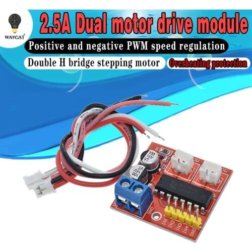 WAVGAT 2.5A Dual bridge brushed DC motor Drive Controller Board Module for Arduino smart car robot Low power consumption MX1919