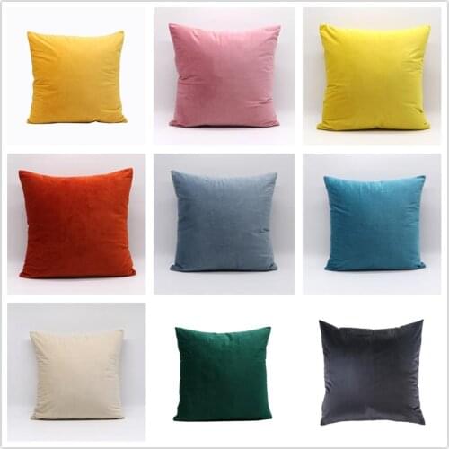 Factory Direct Sales Modern Simple Solid Color Thick Dutch Velvet Sofa Cushion Cover Super Soft Color Candy Pillowcase