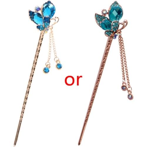 Various Fashion Women Elegant Bobby Pin Colorful Hairpin Rhinestone Hair Stick