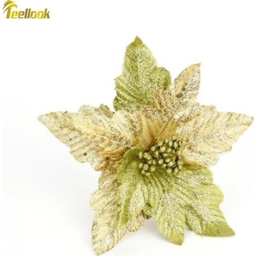 Teellook 5pcs handmade Christmas flower Christmas tree flower arrangement Christmas wreath rattan various decorations