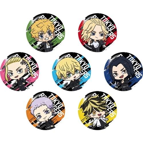 Tokyo Revengers Anime 50mm Hanagaki Takemichi Sano Manjirou Ryuuguuji Hanemiya Kazutora Takashi Metal Badge Brooch Pins