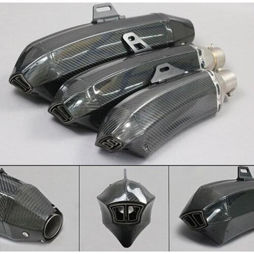 Universal 38-51MM Inlet Carbon Fiber Exhaust Muffler With Movable DB Killer Motorcycle Dirt Bike Street Bike Scooter Good Sound