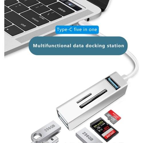 USB Type-C Combo USB 3.0 Hub TF SD Card Reader High Speed 5 Ports Adapter For MacBook Air Pro Laptop PC Computer USB Ingenious