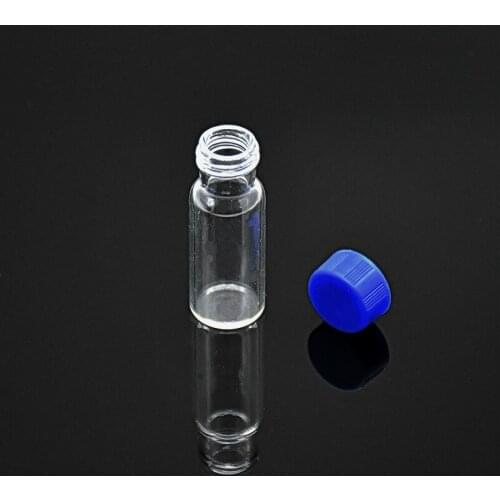 Chromatography Vial 1.5ml Auto Sample Bottle With 9mm Lid & Septa Clear Automatic Parse Sample Bottle Without Scale 100/PK