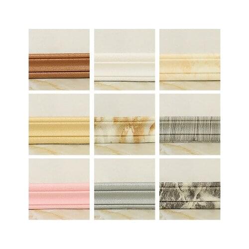 Waterproof Self-adhesive Foam Skirting Wall Stickers 3d Embossed Waist Line Floor Corner Line Skirting Board Sticker Wallpaper