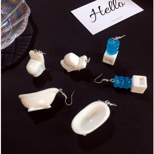 Large earings fashion jewelry 2020 Bathtub toilet mini water dispenser drop earrings wholesale big dangle free shipping earrings