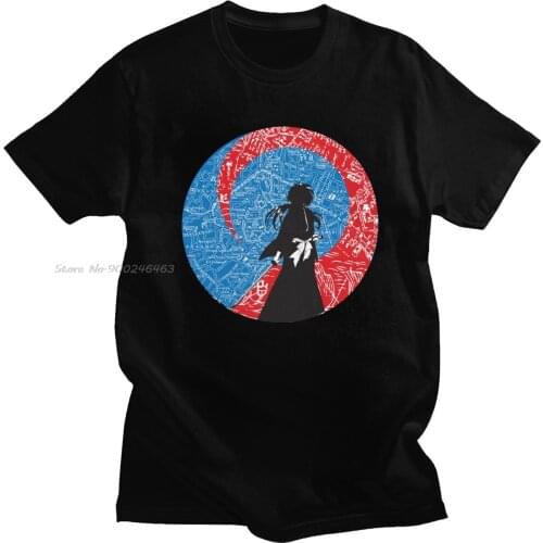 Retro Japan Rurouni Kenshin Tshirt Short Sleeve Cotton T-shirt Anime Manga Himura Kenshin Swordsman Samurai X Tee Clothes Gift