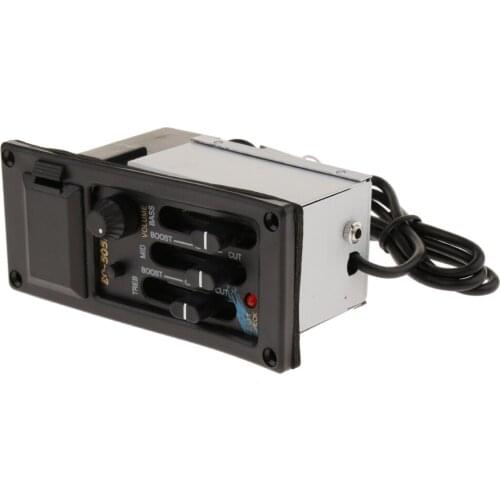 1 Set 3-Band EQ Equalizer Piezo Pickup Preamp for Acoustic Guitar Replacement Accessory