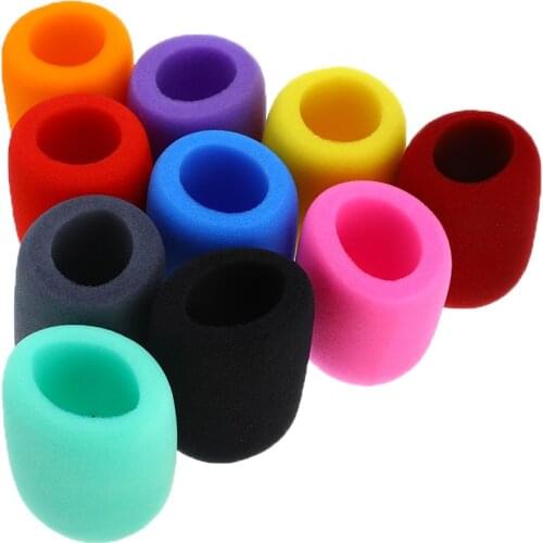 New High Quality 10Pcs Multi Color Handheld Stage Ball Shape Microphone Windscreen Foam Mic Cover Karaoke DJ 2.8"x2.3"