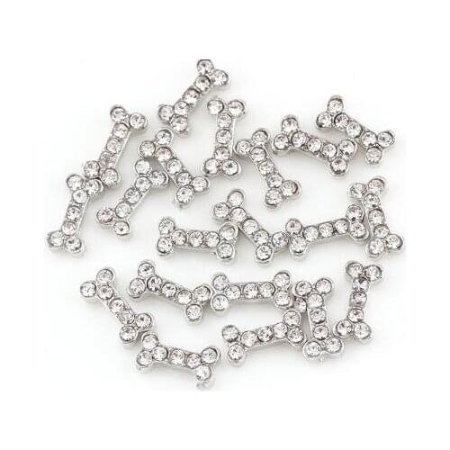 20 , 50)PCS/lot rhinestones bone Floating Locket Charms Fit For DIY Memory Magnetic Locket Pendant Jewelrys Making
