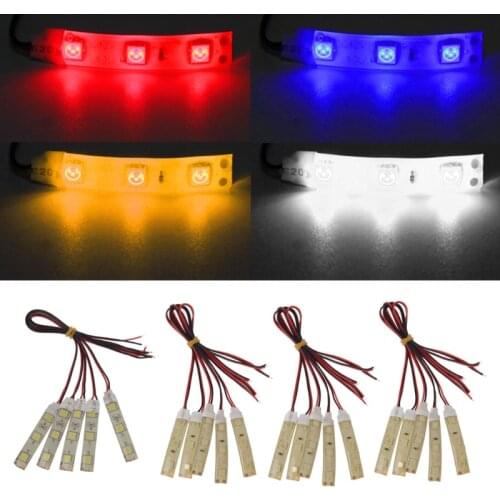 5Pcs Waterproof SMD 5050 3 LED Flexible Strip Light Lamp DC 12V Decorative Lamp IP65 Atmosphere Lamp