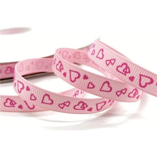 5Yards 10mm Grosgrain Ribbon Printed Heart-shaped Pattern For Christmas Wedding Decoration DIY Sewing Handmand Craft #10