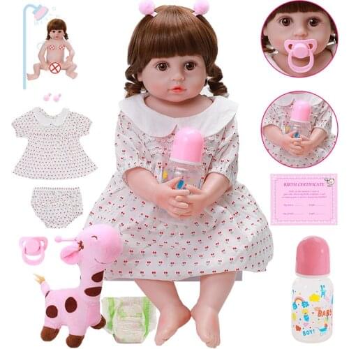 22 '' 56CM Reborn Baby Doll Princess Toddler Girl Soft Touch Full Body Silicone Christmas Gift Bath Doll Collectibles