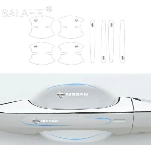 8PCS TPU Car Door Bowl Handle Scratches Transparent Invisible Sticker For Nissan Sylphy X-Trail Tiida Bluebird Qashqai Altima