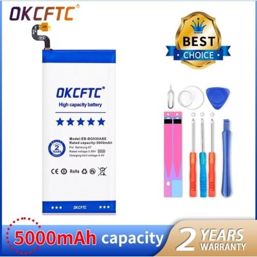 OKCFTC 5000mAh EB-BG930ABE Battery for Samsung GALAXY S7 G9300 SM-G9300 SM-G930 G930 G930F Cell Phone Battery