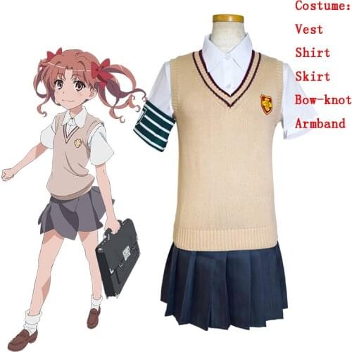 Anime A Certain Scientific Railgun Misaka Mikoto Cosplay Gun Sister Shirai KurokoTokiwadai School Uniform Halloween Party