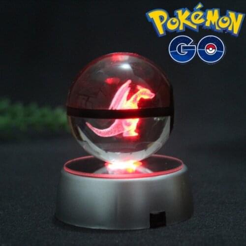 Pokemon Colorful Projection Night Light Crystal Glowing Party Ball Flash Luminous Neon Festival Christmas Glass Decoration Gift