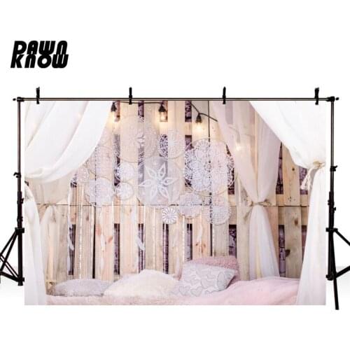 DAWNKNOW Indoor Photography Background Wedding White Curtain Photographic Backdrops Photo Studio Children Photocall lv1444