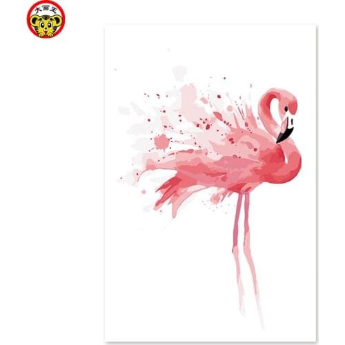 Diy home decor oil painting by numbers drawing hand painted picture abstract Wall Decor picture for living room Flamingo