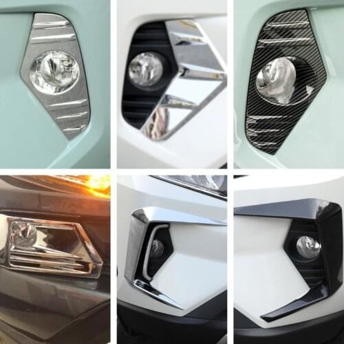 For Toyota RAV4 XA50 2019-2021 Front Rear Fog Light Lamp Frame Decoration Sticker Cover Trim Car Styling