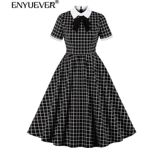 Летние платья в клетку ENYUEVER China At AliExpress