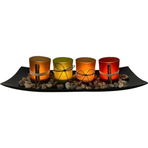 FQYL Home Decor Candle Holders Set for Bathroom Decorations - Candle Holder Centerpieces for Room Table & Living Room Decor