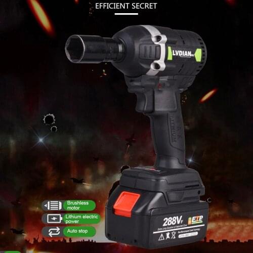 110-240V 630N.m 288VF Cordless Electric Impact Wrench High PowerElectric Wrench Brush 1x Li-ion Battery Power Tools