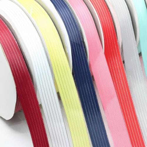 Hot sale 2.5CM 1" Silver line grosgrain ribbon belt Wedding party supplies DIY manual bow hair accessory material Accessories