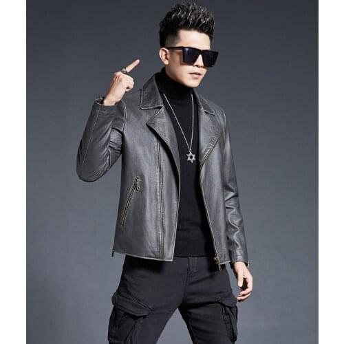 Genuine Leather Jacket Men Cowhide Short 100% Real Cow Leather Coat Spring Autumn Vintage Motorcycle Jacket 2020 KD2229