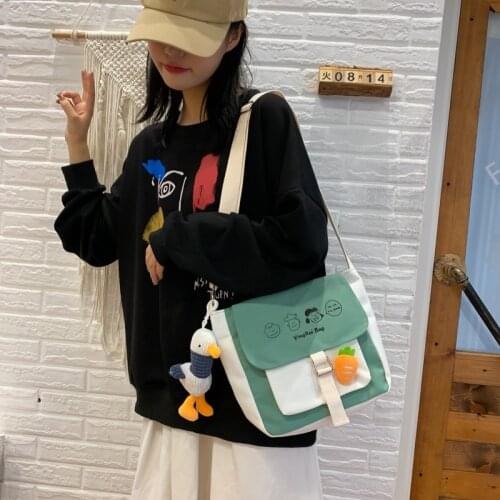 New Canvas Womens Bag Fashion Simple Tote Womens Bag Korean Single Shoulder Diagonal Bag Fashion Large Capacity Bag