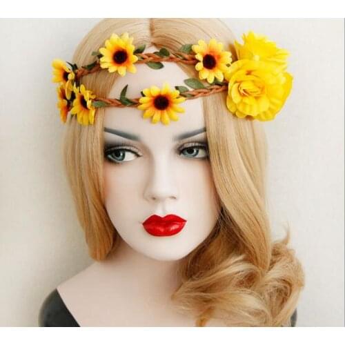 New arrival womens sunflower hairbands party girls lovely elegant headband Weave hair accessories
