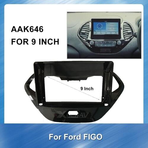 9 Inch Car Radio Fascia For Ford FIGO Panel Dash For Ford Kit Installation Frame Trim Bezel 2 Din Mount Kit adapter plate