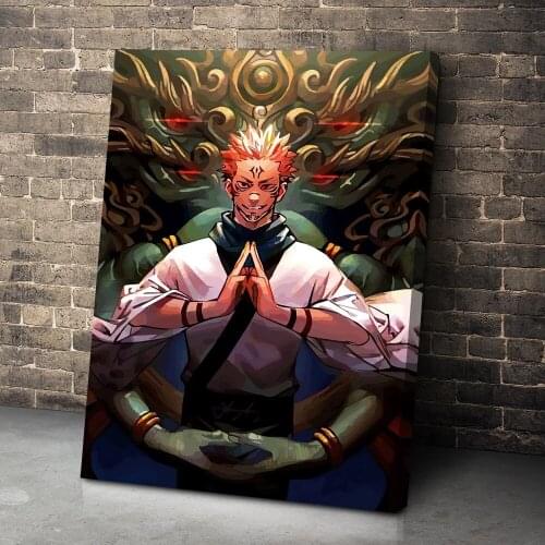 Canvas Prints Poster Wall Art Sukuna Jujutsu Kaisen Anime Japan Painting Living Room Pictures Home Decor Cuadros Modular Frame