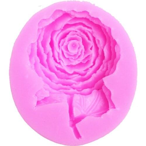 Rose Flower shaped 3D fondant cake silicone mold for soap polymer clay molds chocolate pastry candy making decoration tools 0702