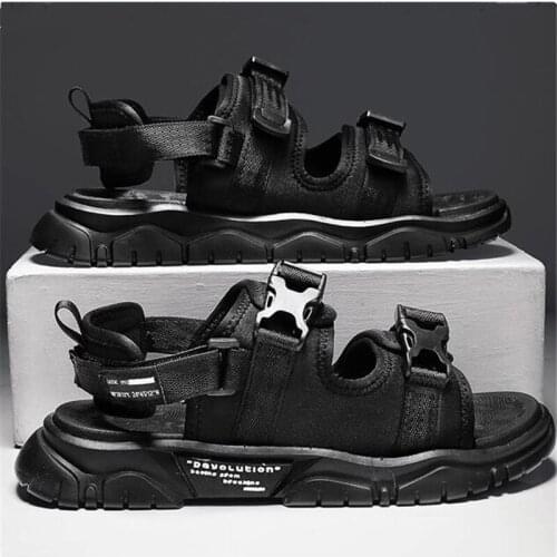 Men Thick bottom Summer Outdoor breathable beach shoes Flip Flops Sandals Dual purpose Comfortable Non-Slip Sandals Size 40-45