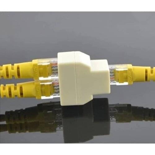 RJ45 CAT5 CAT5E Network Ethernet 1to2 Connector Adapter l29k 100% brand new