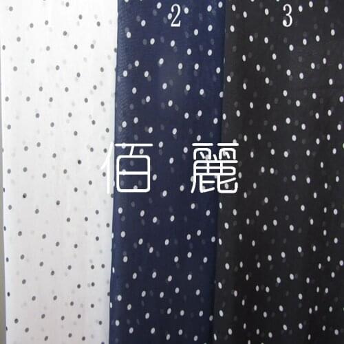 Chiffon Dotted Cloth Purplish Blue White Polka Dot Fabric Thin Spring Summer Clothes Fabric Hands-down Fabric/1m