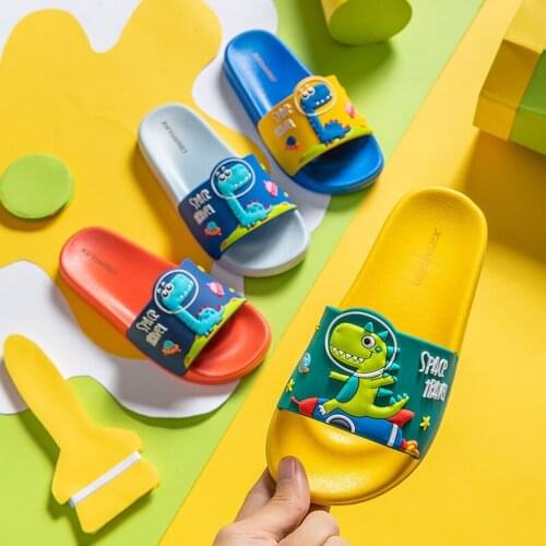 Children Slippers Summer Dinosaur Non-slip Flip Flops Soft Bottom Boy and Girl Indoor Kids Shoes Home Baby Sandals and Slippers