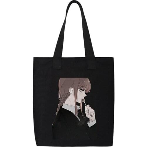 Chainsaw Man Shopping bag Power Kurose Volkner Makima Canvas Bag printed cotton shopper bag Shoulder Bag Handbag