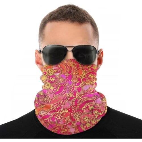 Baroque Flowers Magic Scarf Half Face Mask Men Women Fashion Tube Mask Seamless Bandana Polyester Headband Cycling Hiking