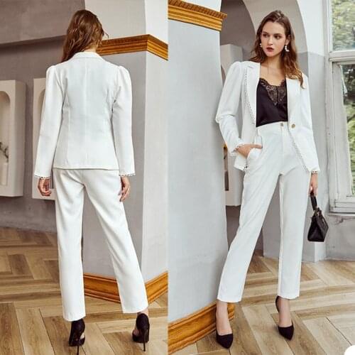 Vintage Women Blazer Suits 2 Pieces Custom Made One Button Pocket Jacket Party Office Lady Casual Daily Streetwear Coat