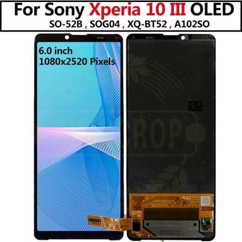 6.0''For Sony Xperia 10 III LCD Display Touch Panel Screen Digitizer Assembly For Sony 10 III SO-52B, SOG04, XQ-BT52, A102SO LCD