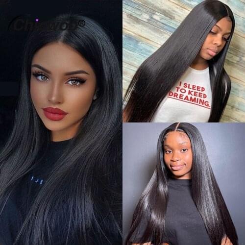 30 Inch Straight Lace Front Wig Black 13x6 Lace Front Wig Brazilian Human Hair HD Transparent Lace Front Closure Wig For Women