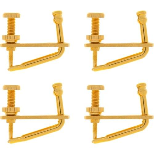 4 Pcs Golden Plated Violin Fine Tuners String Adjuster for 4/4 3/4 Violins Parts