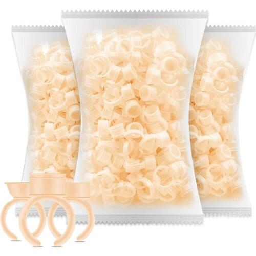 500 Pcs Slicone Permanent Makeup Ring Pigment Ring Tattoo Ink Eyebrow Lip Holder Rings Container Cup Eyelash Extension