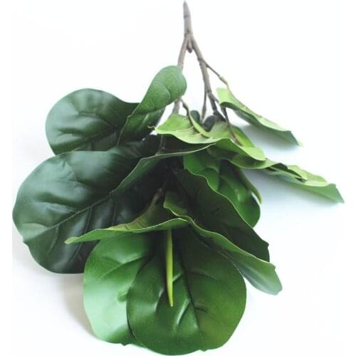 60cm Large Leaf Artificial Banyan Tree Green Plant Leaf Shaped Decorative Flower Accessories Home Decoration Ornament