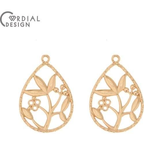 Cordial Design 50Pcs 21*30MM Jewelry Accessories/Pendant/Copper/Hand Made/DIY Jewelry Making/Drop Shape/Earring Findings/Charms