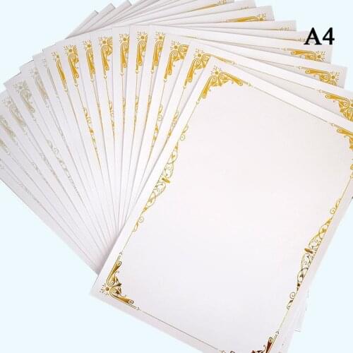 20PCS Award Certificate Paper Blank A4 Paper Diploma Certificate Paper for Graduation Ceremony Office School Gold/Sliver Foil