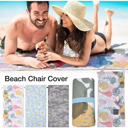 Beach Chair Cover With Side Pocket Pool Lounge Chaise Towel Cover Portable Elastic Bandage Quick-drying Bath Towels For Surfing