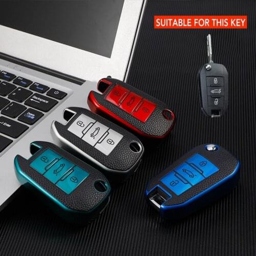 Car Remote Key Cover Case For Peugeot 208 308 408 508 307 2008 3008 4008 Citroen Scratch Resistant 3 Button Protect Shield Holde